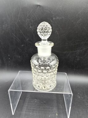 "Hobnail" Clear Glass Perfume Decanter 6.5" X 2.5"